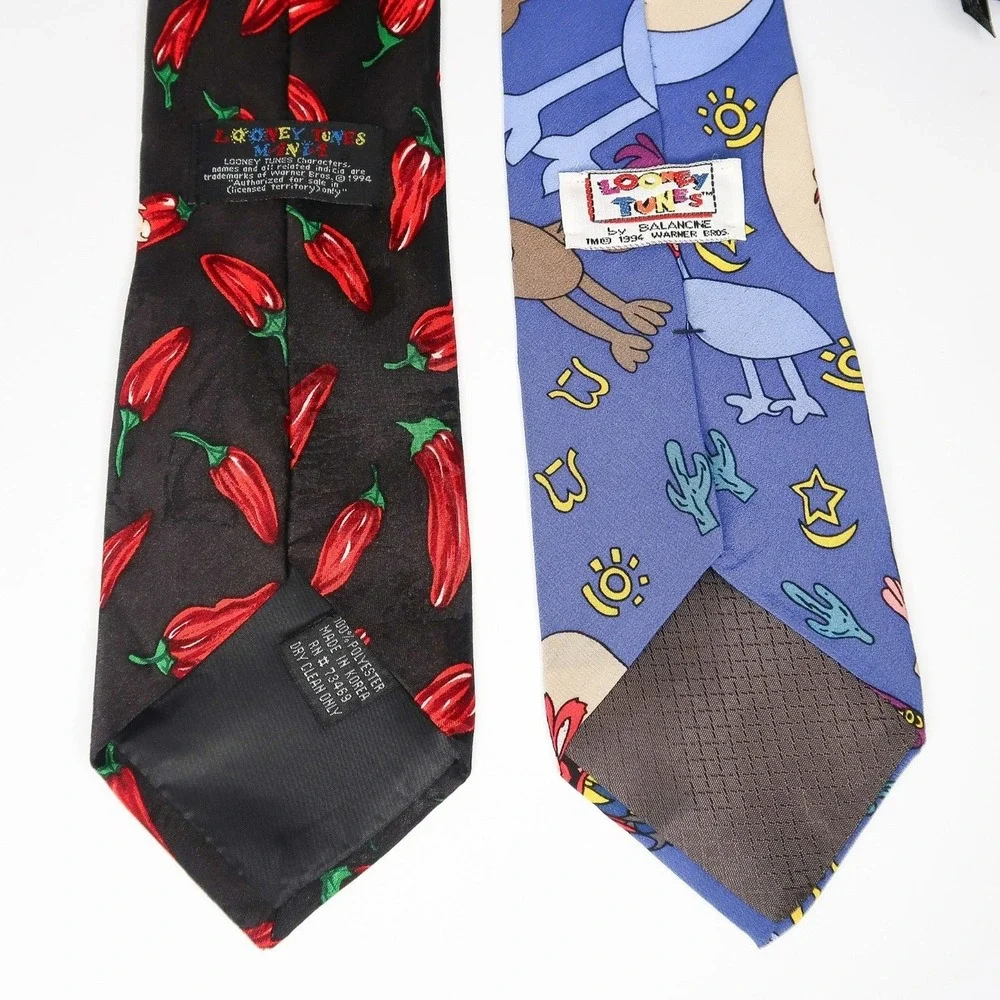 Vintage Looney Tunes Mania Tie Bundle 1994‎ (Set of 2) 90s Novelty Nostalgia